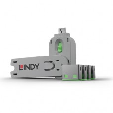 Lindy USB Port Blocker Pack 4 Green (40451) Lindy USB Port Blocker Pack 4 Green (40451)