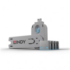 Lindy USB Port Blocker 4P Blue w/Key (40452) Lindy USB Port Blocker 4P Blue w/Key (40452)