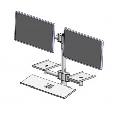 Ergonomic Solutions Wall mounted pole with dual (EET063-02) Ergonomic Solutions Wall mounted pole with dual (EET063-02)